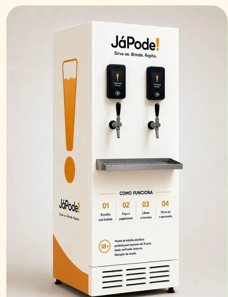 Equipamento Já Pode! de auto serviço de chopp